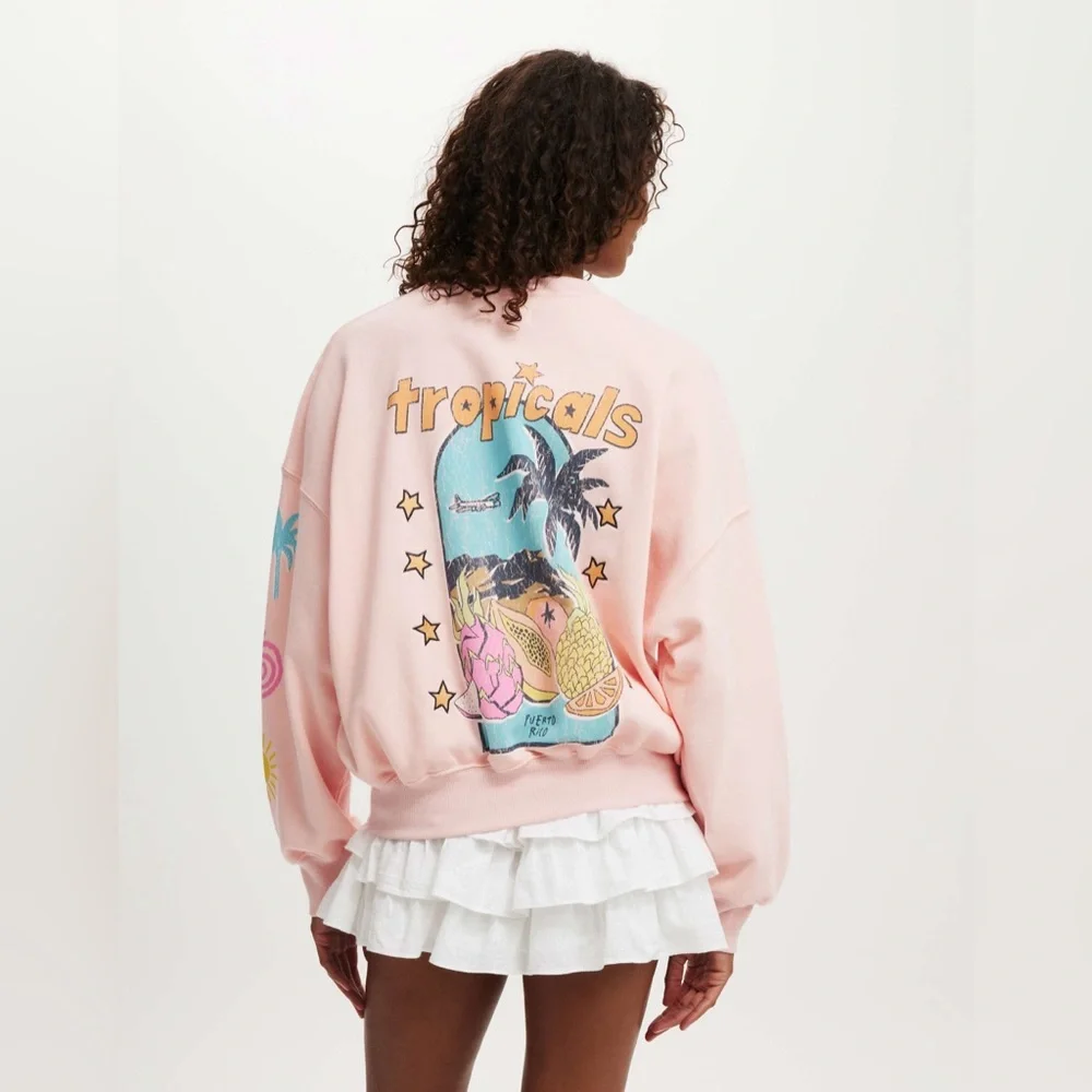 NWT cotton on tropical graphic crewneck